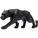 (noir)panth�re sculpture ornements sculpture g�om�trique r�sine l�opard statue faune d�coration maison ...
