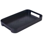 Noir plateau de service blanc avec poign�es plateau de service rectangulaire empilable en plastique - ...