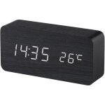 Noir) réveil digital en bois avec contrôle sonore par led, alimentation double par batterie usb, horloge ... Noir) réveil digital en bois avec contrôle sonore par led, alimentation double par batterie usb, horloge ...