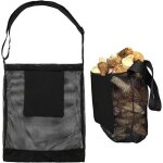 Noir, sac de chasse aux champignons pliable - maille r�glable pour cueillette, r�colte, camping et randonn�e ...