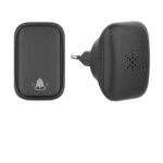 Noir - sonnette sans fil, sonnette auto aliment�e sans batterie requise carillon de porte sans fil, bouton ...