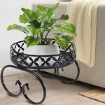 Ersandy - noir support plantes interieur, mtal porte plante pour plusieurs plantes, antirouille etagere ...