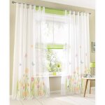 Noluxa lot de 2 rideaux transparents avec passants - voilage imprim� floral - traitement de fen�tre pour ...