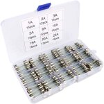 Noluxa assorties kit de 126 pcs fusible verre, 6 x 30mm cartouche en verre fuse, fast - blow fusibles ...