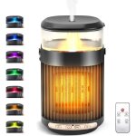 Noluxa chauffage d'appoint 800w avec humidificateur d'air, 3 en 1 radiateur soufflant salle de bain avec ...