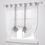Noluxa fenetre broderie stores romain voilages d�coration para chambre balcon cuisine, gris, 80cmx140cm ...