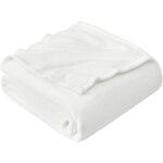 Noluxa plaid couverture polaire flanelle en microfibre, jet de canap 150x200 blanc, couverture lit ...