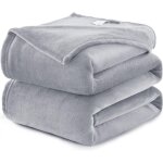 Noluxa plaid couverture polaire flanelle en microfibre, jet de canap 150x200 gris argent, couverture ...