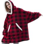 Noluxa sweat � capuche couverture pull capuchon sherpa peluche � manches tv plaid couvertures adulte ...