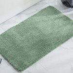 Absorbent non - slip bath rug, machine washable bathroom carpet, soft microfiber shower mat (light green, ...