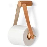 Nordic porte - rouleau vintage en bois mural, support derouleur porte papier toilette pour salle de bains ...
