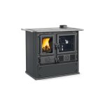 La nordica - cuisini�re � bois raccordable rosa steel 5. 0 8. 8 kw noir