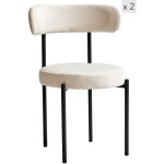 Nordlys - lot de 2 chaises de salle a manger scandinaves metal
