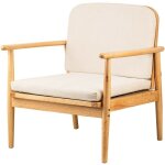 Nordlys - fauteuil de salon scandinave avec structure bois et tissu