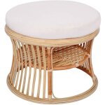 Nordlys - pouf de salon en bois et velours