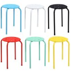 Northix - lot de 6 tabourets empilables en metal couleurs assorties tabourets pour enfants 30 x 30 x ...
