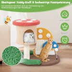 Northix - arbre a chat en forme de champignon avec grotte a chat planche a gratter en sisal grand pied ...