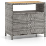 Northix - armoire de jardin en rotin avec plan de travail en bois dacacia et buffet a compartiment ouvert ... Northix - armoire de jardin en rotin avec plan de travail en bois dacacia et buffet a compartiment ouvert ...