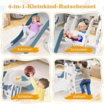 Northix - balancoire enfant avec toboggan balancoire toboggan 4 en 1 panier de basket echelle 185 x 150 ...