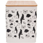 Northix - boite en metal avec couvercle en bois hermetique pour le stockage des aliments pour animaux ...