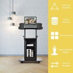 Northix - bureau debout mobile avec plateau inclinable et compartiments ouverts pupitre reglable en hauteur ... Northix - bureau debout mobile avec plateau inclinable et compartiments ouverts pupitre reglable en hauteur ...
