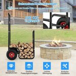 Northix - chariot a bois de chauffage en metal avec roues jusqua 100 kg chariot a bois chariot a bois ...