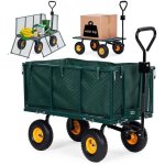 Northix - chariot de transport de jardin 400 kg pour tracteur panneaux lateraux ouvrants grandes roues ...