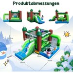 Chateau gonflable gonflable pour enfants avec toboggan terrain de balle panier de basket et trous de ...