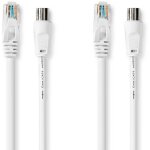 Northix - coax cat6 combi cable iec coax male rj45 male iec coax female rj45 male nickel plated rg58 ...