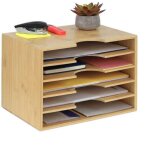 Northix - corbeille a courrier en bambou a 5 compartiments