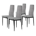 Northix - ensemble de 4 chaises capitonnees rembourrees pour salle a manger et salon 4 pieces gris