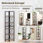 Northix - etagere dangle a 5 niveaux bibliotheque hauteur 160 cm etagere sur pied en bois avec structure ...