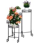 Northix - gueridon fleur noire en metal