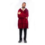 Northix - homevero - couverture confort - sweat a capuche plaid - rouge Northix - homevero - couverture confort - sweat a capuche plaid - rouge