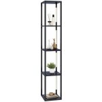 Northix - lampadaire etagere de rangement lumineuse moderne 29 x 29 x 163 cm noir Northix - lampadaire etagere de rangement lumineuse moderne 29 x 29 x 163 cm noir