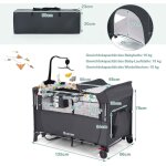 Northix - lit bebe convertible 5 en 1 avec table a langer et sac de rangement gris