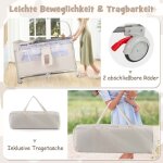 Northix - lit dappoint pliant 5 en 1 lit parapluie avec matelas lit bebe 2 niveaux a roulettes beige Northix - lit dappoint pliant 5 en 1 lit parapluie avec matelas lit bebe 2 niveaux a roulettes beige