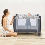 Northix - lit de voyage pliant 3 en 1 table a langer et parc avec moustiquaire amovible