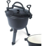 Northix - marmite emaillee sur pieds avec couvercle 4l - feu ouvert