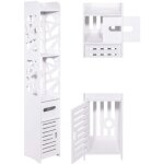 Northix - meuble de salle de bain, étagère, colonne blanche, 120 cm Northix - meuble de salle de bain, étagère, colonne blanche, 120 cm