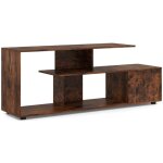 Northix - meuble tv pour televiseurs jusqua 55 pouces avec etageres et amp meuble meuble tv lowboard ...