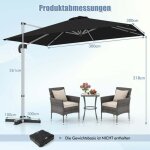 Northix - parasol rectangulaire 300 x 300 cm grand parasol deporte avec manivelle noir Northix - parasol rectangulaire 300 x 300 cm grand parasol deporte avec manivelle noir