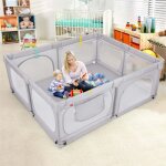 Northix - parc pour bebe avec 4 anneaux de traction et 50 balles oceaniques et filet respirant et sac ...