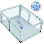 Northix - parc bebe avec 50 balles de jeu parc avec filet et fermeture eclair 120 x 190 cm bleu Northix - parc bebe avec 50 balles de jeu parc avec filet et fermeture eclair 120 x 190 cm bleu