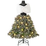 Northix - sapin de noel artificiel en forme de robe avec echarpe collier et eclairage