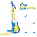 Northix - set pied de micro guitare electrique pour enfant mp3 - bleu