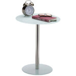 Northix - table dappoint en verre et acier inoxydable