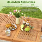Northix - table de jardin en bois dacacia 200 x 90 cm grande table de patio pour 8 personnes naturel
