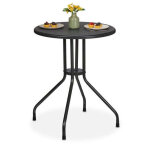 Northix - table de jardin ronde aspect rotin