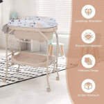 Northix - table a langer avec baignoire table a langer portable avec coussin pvc 86 x 50 x 100 cm beige ...